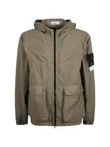 Куртка с капюшоном на молнии Stone Island, зеленый