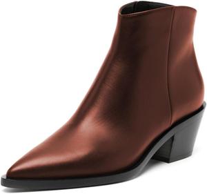 Женские ботильоны Zszszsu с заостренным носком, на молнии, с массивным каблуком, для бизнеса, офиса, вечеринок, формальные ботильоны, размер 4-16 US, Brown