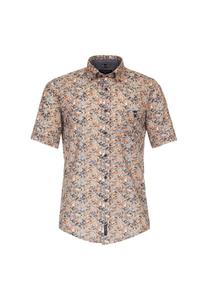 Мужская повседневная рубашка с коротким рукавом и принтом, повседневный крой CASAMODA, оранжевый