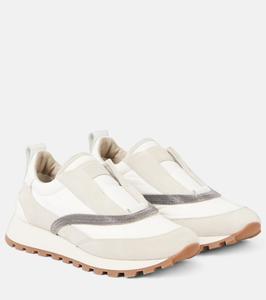 Кроссовки Monili с кожаной отделкой Brunello Cucinelli, Quarzo