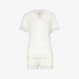 Пижамный комплект Malou из эластичного модала с кружевной отделкой Eberjey, слоновая кость