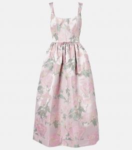 Платье-корсет из парчи с цветочным принтом и яблоками Markarian, Light Pink Brocade