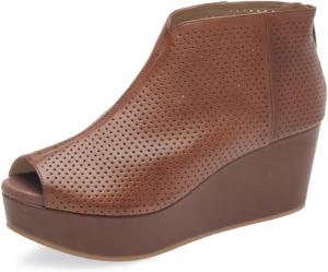 Женские ботильоны FOWT с открытым носком на высокой платформе и каблуке, вырезом сзади и молнией, модные повседневные, размеры 4-16 US, Brown