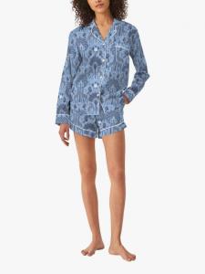 Любимый комплект пижамы с длинными рукавами и шортами из органического хлопка для путешествий myza, Blue