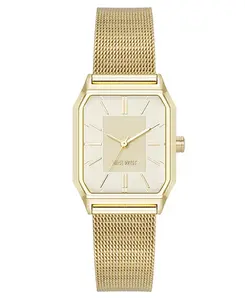 Женские кварцевые часы с граненым золотистым корпусом из нержавеющей стали, 26 мм Nine West, gold-tone