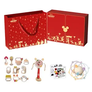 Игрушка для новорожденных с ручкой для жевания и погремушками, развивающие игрушки Disney