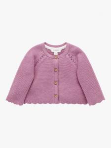 Детский кардиган с узором из шерсти Purebaby, Lavender Melange