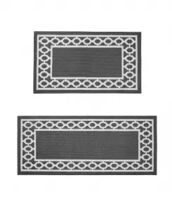 Комплект из двух дорожек Christine Trellis Border Tufted Jean Pierre New York, белый/темно-серый