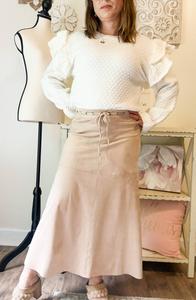 Юбка-клеш из искусственной замши цвета беж Mustard Seed, коричневый