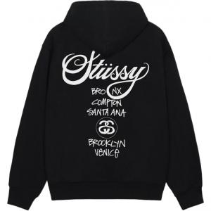Пигментированный худи world tour Stussy, черный