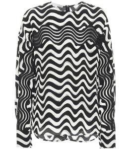 Шелковая блузка с принтом Stella McCartney, Black Ivory