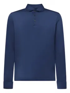 Поло с длинными рукавами на пуговицах Fedeli, синий