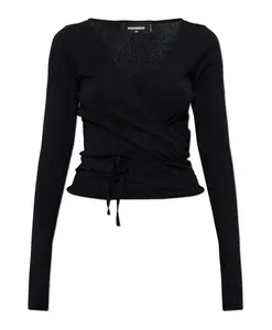 Кардиган с люрексовой нитью Dsquared2, черный