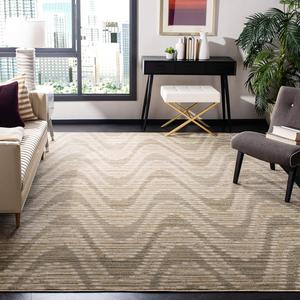 Ковер SAFAVIEH, 249 x 336 см, Porcello Collection, Grey & Dark Grey, современный дизайн, без линьки и простой в уходе, идеален для помещений с высокой проходимостью в гостиной, спальне (PRL7696A)