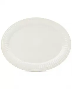 Французская коллекция Perle Groove, белое овальное блюдо 16 дюймов Lenox, white