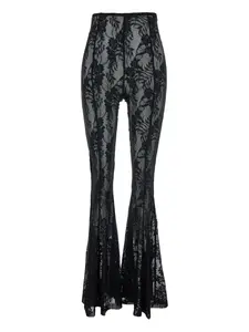 Брюки с цветочным кружевом Norma Kamali, черный
