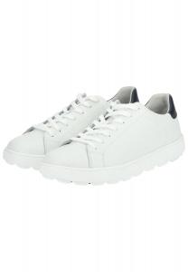 Дышащие кожаные кроссовки для мужчин GEOX, цвет Wht Navy