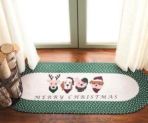 SAFAVIEH коллекция Braided Posters ковер 51 x 92 см - овал, Ivory & Green, ручной работы, можно стирать в стиральной машине, простой уход, идеально для помещений с высокой проходимостью: прихожая, входная дверь, гардеробная (BRP108Y-23OV)