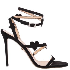 Mach & Mach Petit Coeur Замшевые сандалии, черный