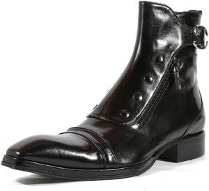 Мужские ботинки до щиколотки с эластичным верхом, массивный каблук, боковая молния, из искусственной кожи, модные и прочные Dhaey