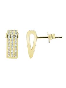 Adeliás Женские серьги - серьги-гвоздики из серебра 925 пробы с золотым покрытием