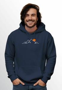 Худи Neverless FRONTPRINT LINE-ART BERGE WANDERN NATUR OUTDOOR FASHION, Navy/Dark Blue