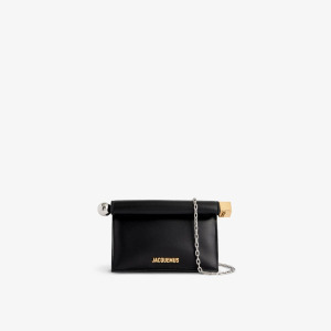 Кожаный клатч la petite pochette rond Jacquemus, черный