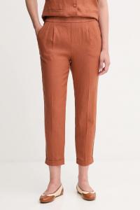 Льняные брюки United Colors Of Benetton, оранжевый