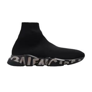 Кроссовки Balenciaga Speed Sneaker 'Midsole Graffiti - Black Dark Beige', черный