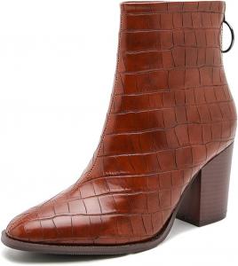 Женская мода Roimaash Осенние туфли на широком каблуке, 182 Brown