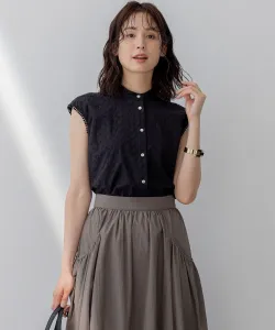 Вышитая кружевная блузка без рукавов Suite, цвет Black [005]