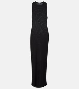 Макси-платье Racer из хлопковой смеси Wardrobe.NYC, черный