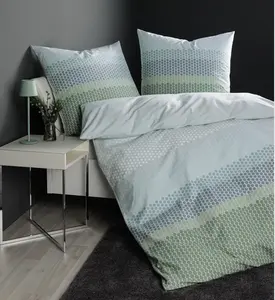 Комплект постельного белья Janine Design из тонкой фланели DAVOS 65171, цвет зеленый-бирюзовый, размер 155x220+80x80 Original Janine