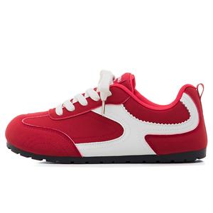 HUANQIU Женские легкие дышащие и нескользящие низкие кеды casual красные