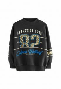 Толстовка Next SLOGAN , Black/Animal Print/Black