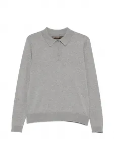 Тонко вязаный поло Enza Costa, серый