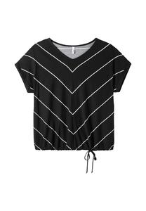 Рубашка с завязкой на подоле Sheego, черный