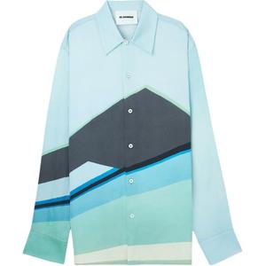 JIL SANDER Рубашка мужская Blue Lapel Moderate