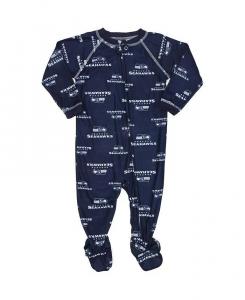 Комбинезон Seattle Seahawks с окантовкой и застежкой-реглан на всю молнию для мальчиков и девочек - темно-синий Outerstuff
