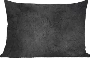 Подушка для улицы - Бетон - Текстурированная - Ретро - Черный - Серый - В деревенском стиле - 60x40 см - Устойчива к погодным условиям - Подушка для отдыха - Декоративная подушка - Подушка для дома MuchoWow