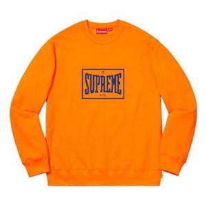 Толстовка ss19 warm up crewneck orange logo Supreme, оранжевый