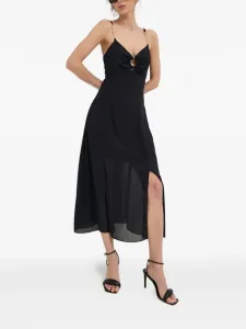 Платье миди с вырезами и цепочками на бретелях Morgan, синий