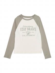 ABOUT YOU Лонгслив 'Gina' в пастельно-зеленом и белом цветах