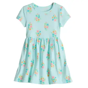 Платье-корсет с короткими рукавами и принтом по всей поверхности для девочек-малышей Jumping Beans, цвет bouquet floral blue