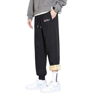 WARRIOR Хлопковые брюки Unisex Black DIY Badge утепленные флисом прямого кроя