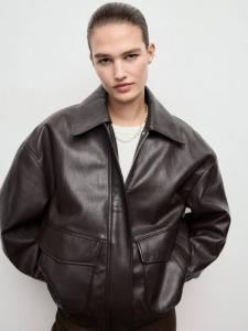 Куртка Marti Loose Fit из искусственной кожи Mango, Brown