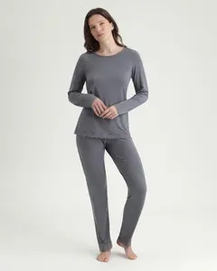 Длинная женская пижама с круглым вырезом Dim, серый