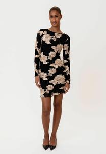 Платье BY IC Cocktail dress / Party dress, Black/Beige Flower/Black