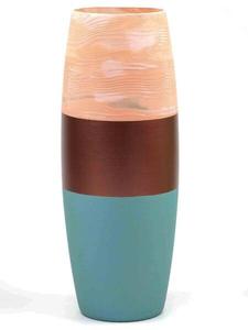 Стеклянная ваза с ручной росписью 7ART, 14x14x14 см, медный