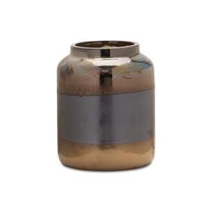 Ваза Melrose International Modern с радужной отделкой, 19 см, черный / синий